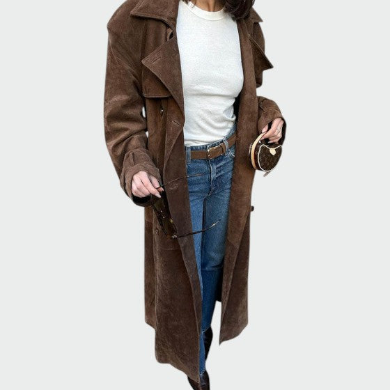 Alma – Elegant trenchcoat i ruskind