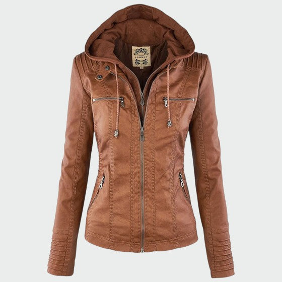 Gia - Læderjakke i bikerstil