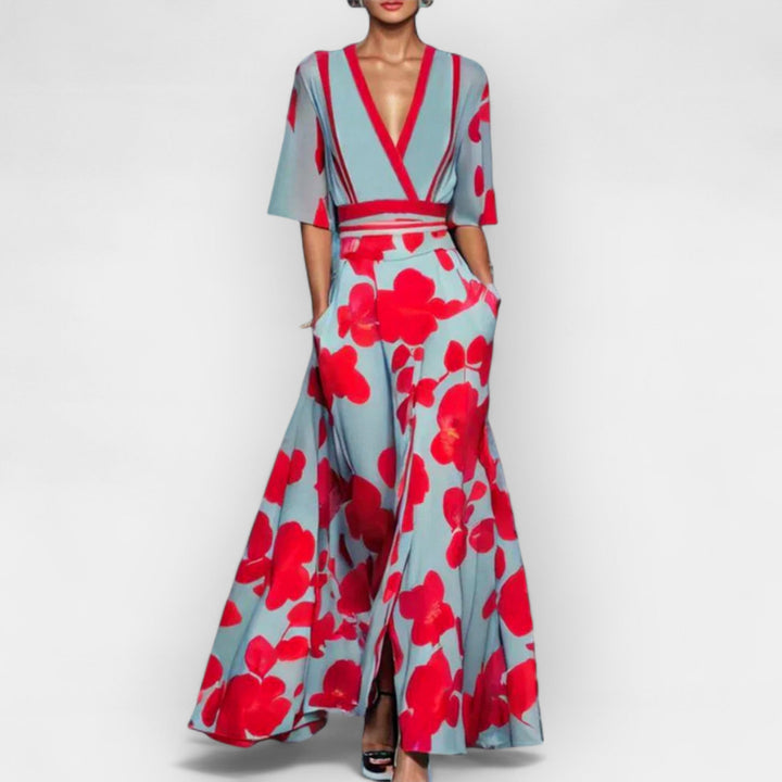 Maxi Kjole med Blomster Design