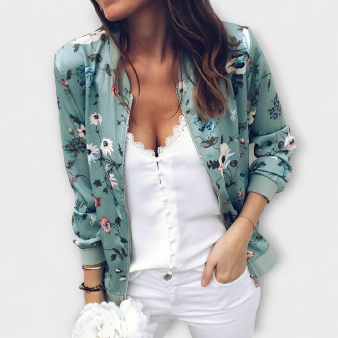 Kaelin - Stilfuld Bomberjakke med Blomster