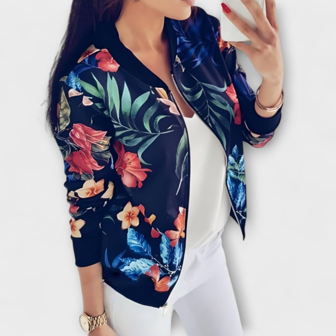 Kaelin - Stilfuld Bomberjakke med Blomster