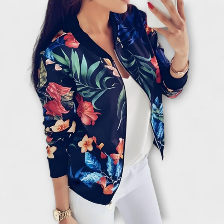 Kaelin - Stilfuld Bomberjakke med Blomster