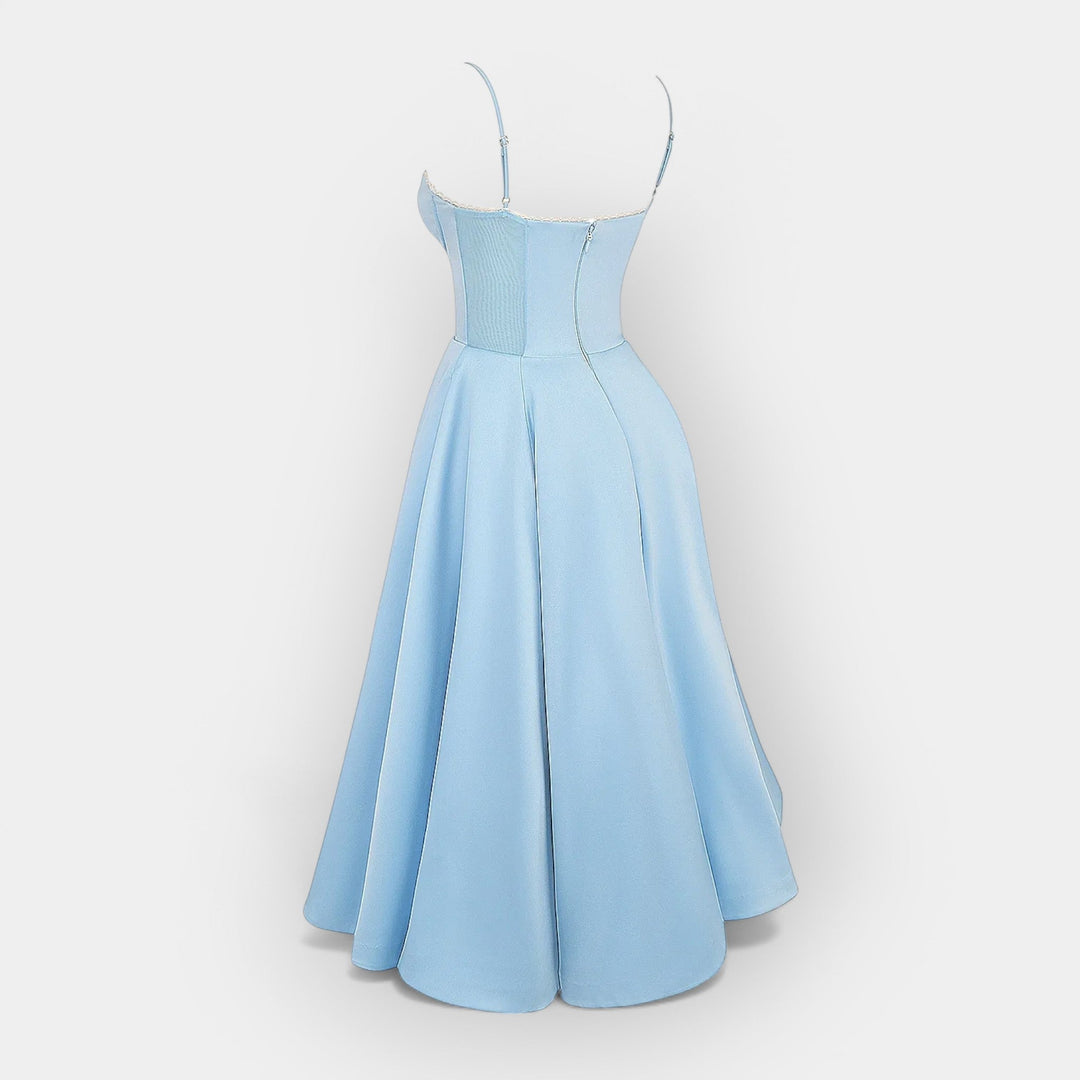 Elegant Midi Kjole med Stilfuld Silhuet