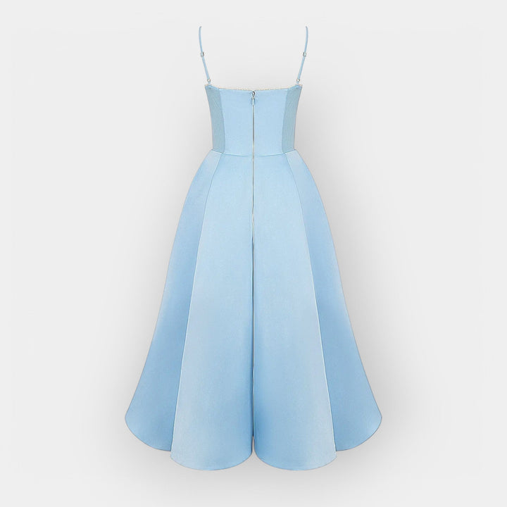 Elegant Midi Kjole med Stilfuld Silhuet