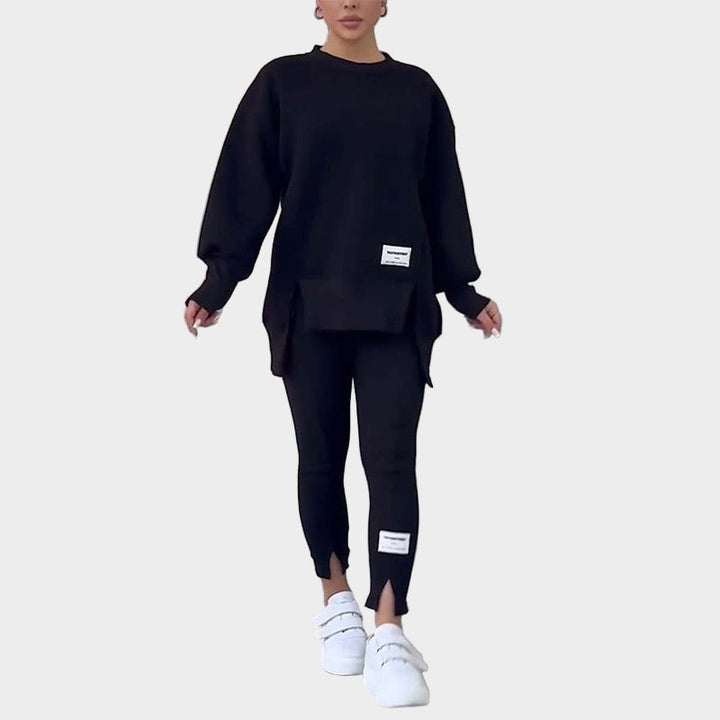 Dame Sæt Sweatshirt med Leggings og Moderne Komfort