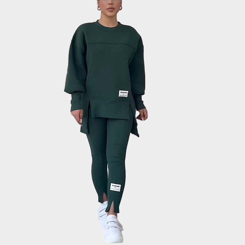 Dame Sæt Sweatshirt med Leggings og Moderne Komfort