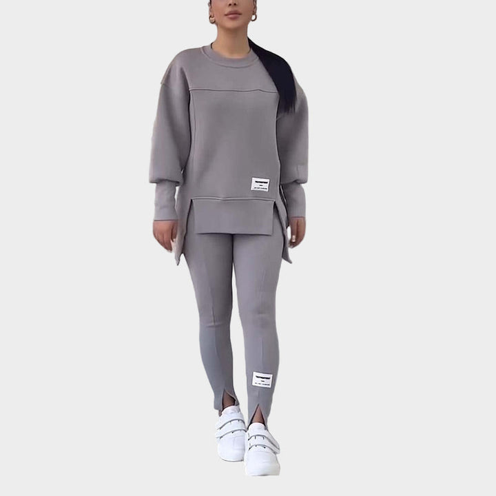 Dame Sæt Sweatshirt med Leggings og Moderne Komfort