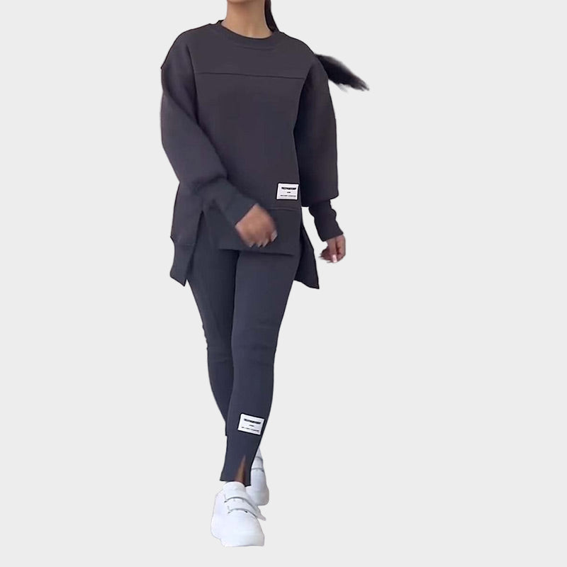 Dame Sæt Sweatshirt med Leggings og Moderne Komfort