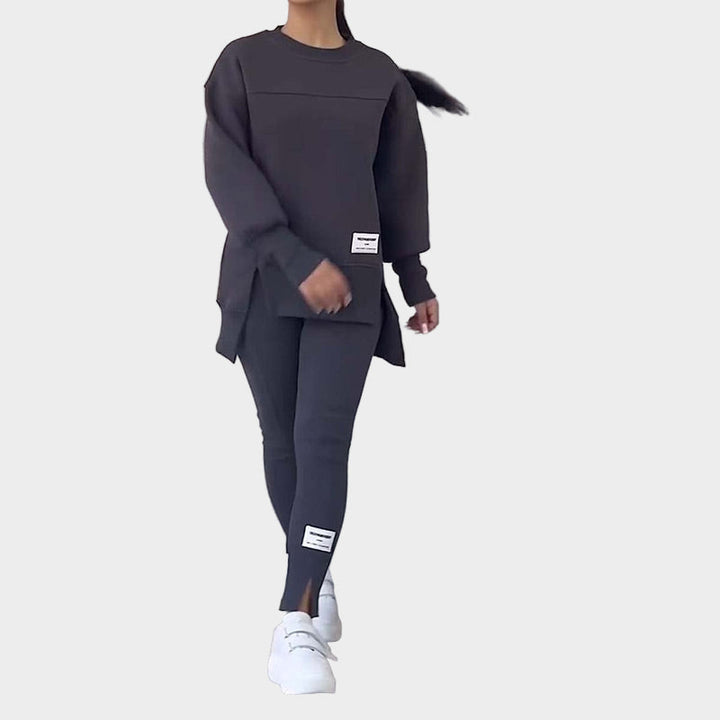 Dame Sæt Sweatshirt med Leggings og Moderne Komfort